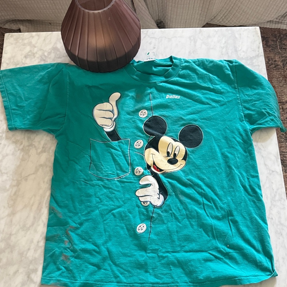 Vintage Teal Mickey Mouse T-Shirt Dallas